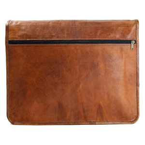 Sac messager pour ordinateur portable en cuir marron vintage Hunter unisexe - Product Image 2