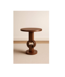 Elegante mesa auxiliar de madera artesanal que realza la textura de la madera fina y el gusto por la decoración de alta calidad para el hogar. - Product Image 3