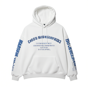 Custom Men's Heavyweight French <b>Terry</b> 100% Cotton Oversized Hoodie with Puff Printed Design Pocket Comfortable Warm Winter - Product Image 3