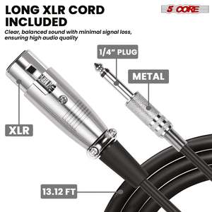 Micrófono Dinámico XLR de 5 Núcleos, Micrófono de Mano para Karaoke, Canto y Estudio - Product Image 5