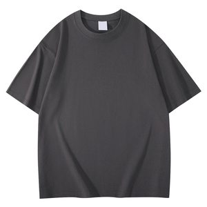 เสื้อยืดคอกลมแขนสั้นทรงหลวมสีพื้นผ้าฝ้ายหนาน้ำหนัก 310 กรัมสำหรับผู้ชาย ราคาโรงงานจากบังกลาเทศและจีน - Product Image 5