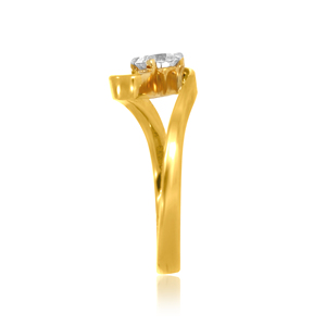 Bague solitaire classique en or jaune 18 carats avec diamant torsadé ouvert pour femme, bague de fiançailles ronde brillante, bijoux fins pour anniversaire - Product Image 3