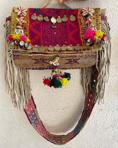 Bolso de Mano Banjara Hecho a Mano, Nuevo Diseño Bordado, Estilo Boho con Flecos, para Mujer - Product Image 3