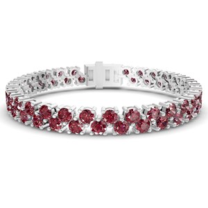 Bracelet tennis Isidora en or rose 10 carats, double rangée de diamants de laboratoire cerise cognac (3 carats) Tw. Bracelets et joncs en diamant en gros - Product Image 5