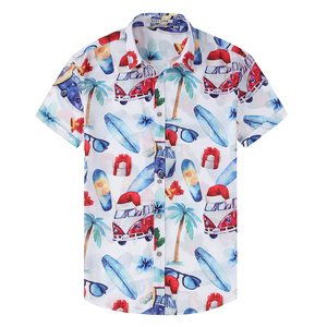 Chemise hawaïenne à manches courtes pour homme, col rabattu, imprimé floral estival, popeline polyester, séchage rapide, chemise de vacances - Product Image 2