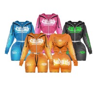 2026 TAHAD Set Baju Olahraga Wanita 2 Potong Terlaris |   Hoodie dan Celana Pendek |   Pakaian Wanita Streetwear Cetak Grafis OEM Logo Kustom