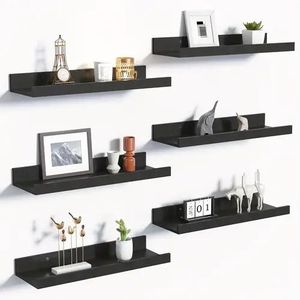8-Pack <b>Rustic</b> Brown 15.8\" Floating Wall Shelves Large Capacity Heavy-Duty Display Racks for <b>Bed</b> Wall-Mounted Storage <b>Rustic</b> - Product Image 5
