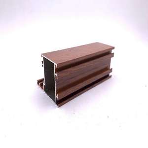 โปรไฟล์ประตูบานเลื่อนตู้เสื้อผ้าอะลูมิเนียมอัลลอยด์ 6063-T5 ลายไม้ - Product Image 2