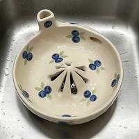 Verkoop Waterkeramiek Swirl Rinsing Berry Bowl Groentewasbak Keukenzeef Gootsteen Afvoermandje