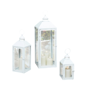 Vintage Metal Candle <b>Lantern</b> Decorative Indoor & Outdoor Hanging Lights With Clear Glass Panel <b>Black</b> Finish Farmhouse Home Decor - Product Image 4