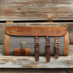 Estuche de Lona y Cuero de Lujo, Duradero, con Cierre, para Cuchillos, Organizador de Almacenamiento, para Chefs Profesionales, para Viajes, Modelo LCKR-0037 - Product Image 1