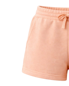 Custom Peach Women Sweat Shorts Cotton Fleece Elastic Waist <b>Drawstring</b> Gym Casual Summer Shorts OEM Manufacturer Supplier - Product Image 3