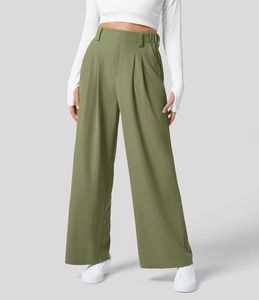 Wide Leg Regular Fit 100% Cotton Solid <b>Elastic</b> Waist Mid Waist Straight Casual Autumn Women's Trousers - Product Image 1