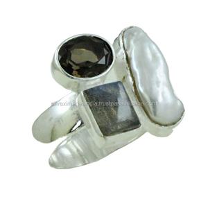 Muti Real Natural Gemstone 925 Anillo de plata esterlina Estilo hip hop Boda Fiesta Aniversario Joyería Diseño indio - Product Image 2