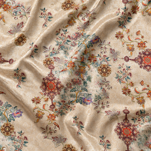 Organic Floral Printed Jacquard Brocade Fabric Silk Cotton Medium <b>Weight</b> Breathable Home Textile Woven - Product Image 1