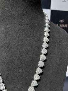 Cadena de tenis de lujo con moissanita en forma de corazón, plata de ley 925, collar con eslabones de moissanita VVS, pasa la prueba del diamante - Product Image 4