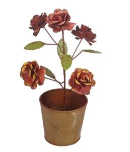 Pot à cerises en métal fait main de couleur naturelle, décoration murale pour jardin et maison - Product Image 5