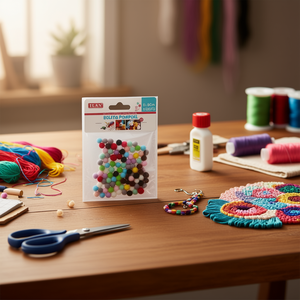 Palline Pom-Pom Iln da 0,8 cm Multicolore, Perline per Progetti Fai-da-Te - Product Image 2