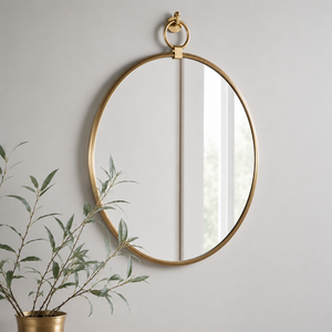 Round Gold Wall <b>Mirror</b> With <b>Hanging</b> Ring Modern Decorative Bathroom Vanity <b>Mirror</b> For Living Room Bedroom Decor - Product Image 2