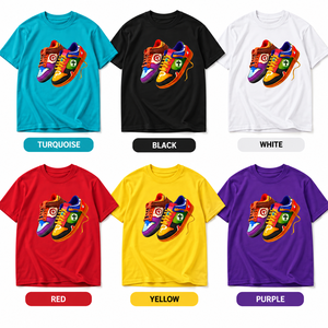 T-shirt personnalisé à motif de chaussures de sport 3D Color Kicks, t-shirt à manches courtes pour homme, col rond, jersey imprimé en coton, coupe classique - Product Image 6