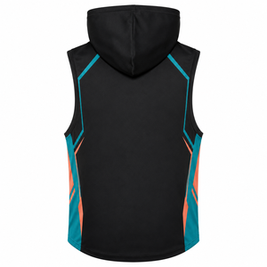 Débardeur à capuche sans manches pour homme, color block, séchage rapide, coupe sportive, longueur standard, en polyester tricoté, imprimé en relief, 430g, été - Product Image 2