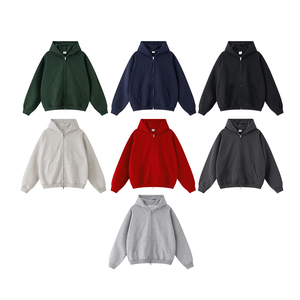 เสื้อฮู้ดดี้ผ้าทอทรงปกติสไตล์วินเทจฟอกสีแบบดิสเทรสสำหรับผู้ชาย ปรับแต่งได้เต็มที่ ซิปพิมพ์ลายดิจิตอล สำหรับฤดูหนาว ขายส่ง - Product Image 1