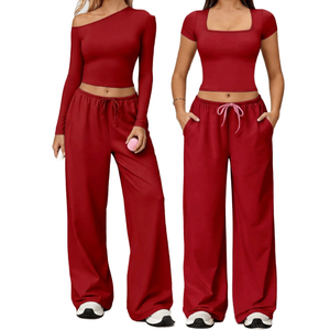 Nouvel ensemble de sport 2 pièces pour femme : débardeur de gym à manches longues, pantalon de jogging, sweat-shirt, gilet de yoga et brassière de sport - Product Image 5