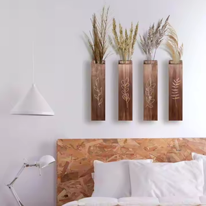 Estantes colgantes de pared de madera de bambú en forma de hexágono de alta calidad para decoraciones modernas para el hogar y la Oficina - Product Image 3