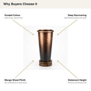 Handmade 13 cm Tall <b>Vase</b> Graded Antique <b>Copper</b> Home Decor Hotel Iron Kaath Plinth Hammered <b>Copper</b> Colorful <b>Copper</b> Decorative - Product Image 5