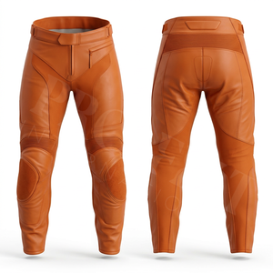 Pantalon de moto en cuir pour homme, protection haute performance, genouillères intégrées, respirant, durable, coupe ajustée, équipement personnalisable, pantalon moto avec logo sur mesure - Product Image 4
