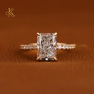 แหวนแต่งงานเพชรเลี้ยงในห้องปฏิบัติการแบบคลาสสิก ชุบทอง 10K 18K ระยิบระยับ สง่างาม แหวนคู่ ดีไซน์เหนือกาลเวลา ของขวัญที่สมบูรณ์แบบ - Product Image 2