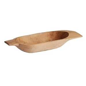 Cuenco de madera rústico tallado a mano, estilo vintage, decorativo, para pan, como centro de mesa, decoración para el hogar de estilo rústico. - Product Image 1