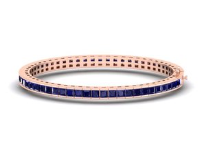 REYES Pulseras de Tenis de Plata de Ley 925 con Moissanita, las Más Vendidas, para Mujer, Joyería Nupcial de Lujo con Zafiro Azul - Product Image 5