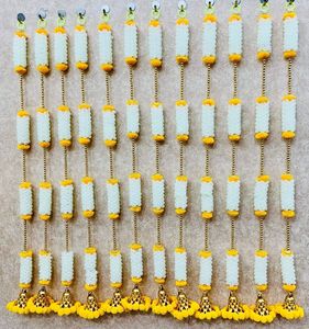 Guirnaldas de Flores Artificiales de Jazmín, Mogra y Caléndula, Hechas a Mano en India, Color Blanco, 5 Pies, Ecológicas, Resistentes al Agua, para Interiores, Hogar y Bodas - Product Image 4