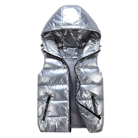Gilet matelassé noir à capuche pour hommes, avec design patchwork, logo personnalisé, finition mate, fermeture éclair intégrale, pour marques américaines, faible MOQ, vente en gros