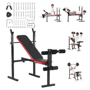 Panca Piana Multifunzionale Regolabile per Allenamento Domestico fino a 172 kg - Product Image 1