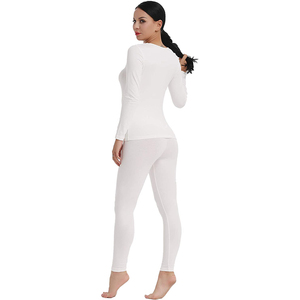 Conjunto de Pijama Largo para Dormir, Suéter y Pantalón, Ropa de Dormir para Mujer, Ropa de Dormir Térmica de Invierno, 95% Poliéster, Personalizada con Espuma, Tipo Long John - Product Image 1