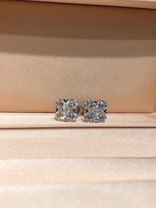 Hot Selling Moissanite Round Cut Diamond Stud Floral <b>Earrings</b> For Women's 925 <b>Silver</b> Fine Trendy Party Jewelry For Partners - Product Image 2