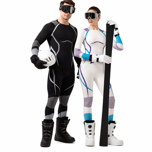Unisex Ski Jumpsuit Waterproof for Technology Breathable Moisture-Wicking Polyester/Nylon Power Stretch Hooded Wear - Product Image 1