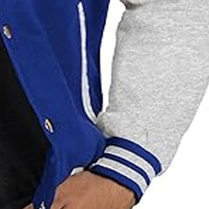 Manufacturer Wholesale Custom Canvas Letterman Plus Size Varsity <b>Jacket</b> with Cartoon Print Stand Collar for <b>Men</b> Winter - Product Image 4