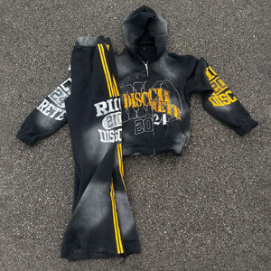 Conjunto de Sudadera con Capucha y Pantalones Deportivos con Apliques Bordados Personalizados, Ligeros, 100% Algodón, Ropa Deportiva Casual para Hombre con Logotipo - Product Image 6