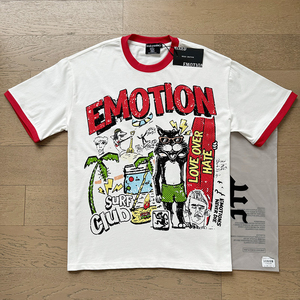 T-shirt Homme Manches Courtes MIXED EMOTION Été, Motif Strass Vierge Avant et Arrière, Style Streetwear Hip-hop Oversize Décontracté Vintage - Product Image 3