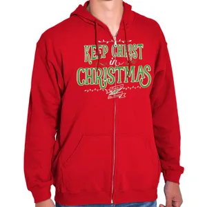 Sudadera con Capucha Roja de Forro Polar para Navidad, Unisex, Corte Regular, Informal, para Otoño, con Diseño de Copo de Nieve Bordado y Bolsillo Delantero - Product Image 6