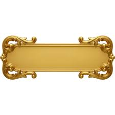 Plaque décorative vintage en métal orné avec bordure en relief, panneau mural doré antique, plaque nominative vierge pour porte, maison, hôtel, bureau - Product Image 3