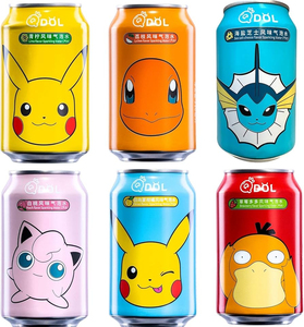 Boisson gazeuse à l'eau pétillante au citron vert Pikachu fruité QDOL Pokemon 330 ml Emballage en bouteille en vrac - Product Image 4