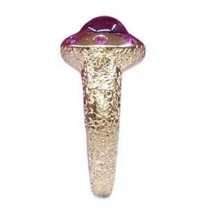 Anillo de compromiso y aniversario de lujo chapado en oro y plata Gemvanity SR1485 con diseño budista tibetano y cristiano - Product Image 2