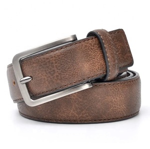 เข็มขัดหนังวัว guanine สำหรับผู้ชายหัวเข็มขัดอัลลอยวินเทจ - Product Image 1