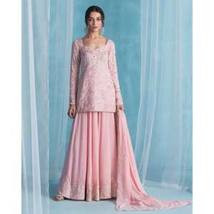 Ensemble haut et bas Dupatta de créateur-Taille XL - Product Image 4