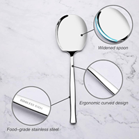 Cuillère en acier inoxydable, ustensiles de cuisine robustes en métal pour la maison, le restaurant, la restauration, la table à manger, le service de nourriture