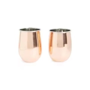 Ensemble de 4 verres à eau en cuivre, texture verticale brossée, martelé, 300 ml, pour la vaisselle de restaurant - Product Image 3